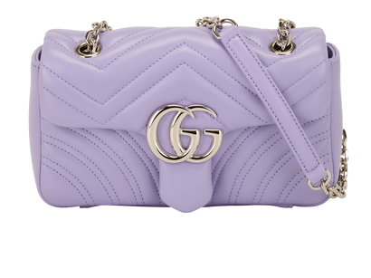 Small GG Marmont, &pound;995, Handbags, Purple, Leather, Front view